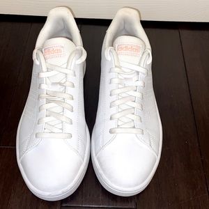 Adidas sneakers. Size 8. White with pink.